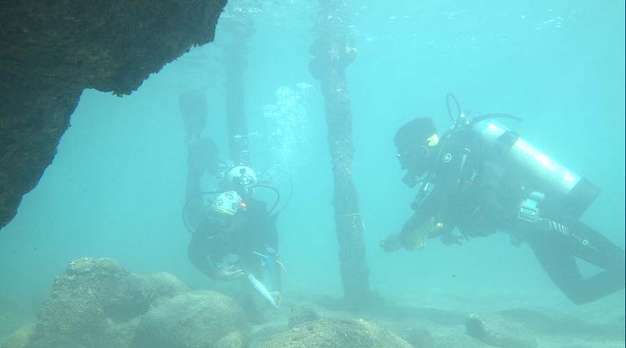 Studenten Geschiedenis Doen Training Conservering Onderwater Cultureel Erfgoed